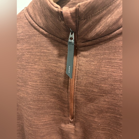 Athleta Women's Altitude Polartec Half Zip Sweatshirt Mahogany Heather - Picture 4 of 7